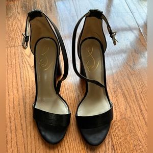 Sam Edelman Yaro Black leather sandal heels